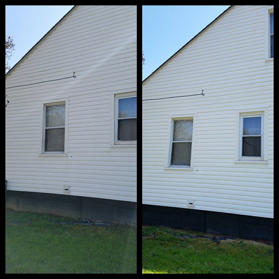 large side of home, mildrew removed