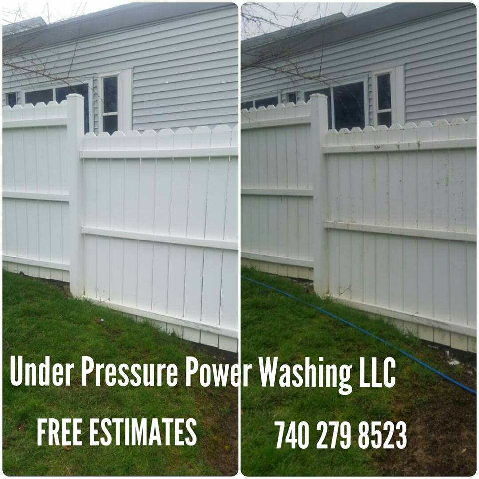 white fencing, power wash